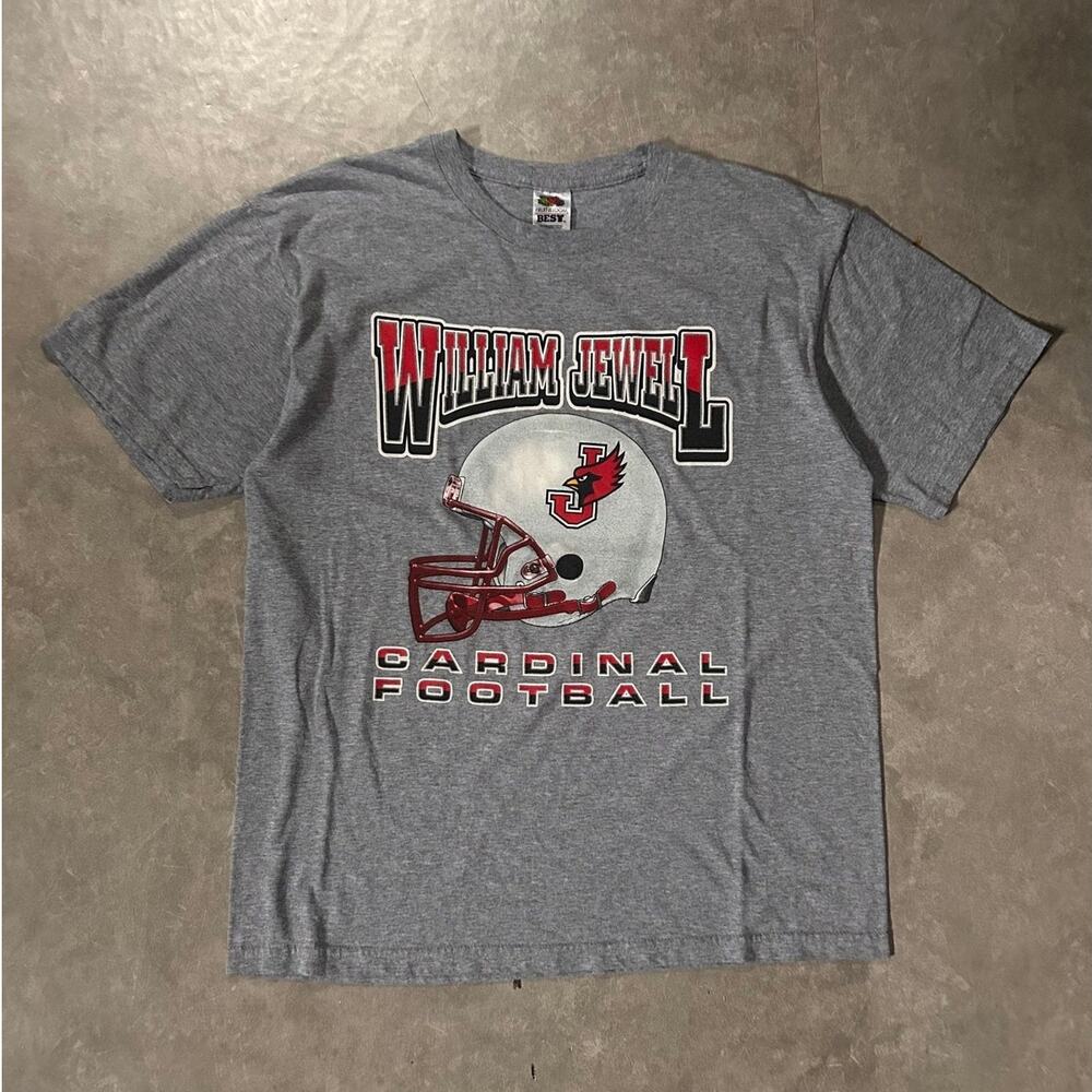 2000's Vintage William Jewell Cardinals Football Grey T-Shirt -L